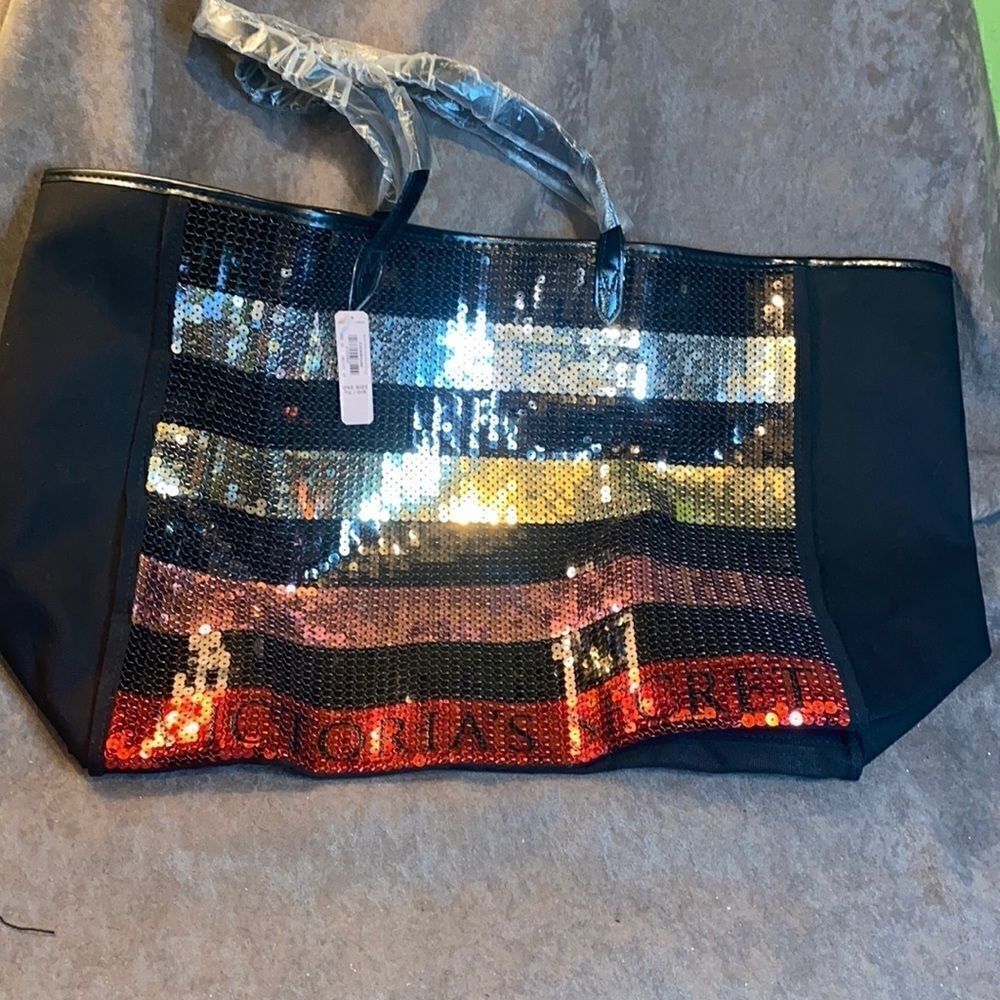 Victoria Secret sequin tote bag